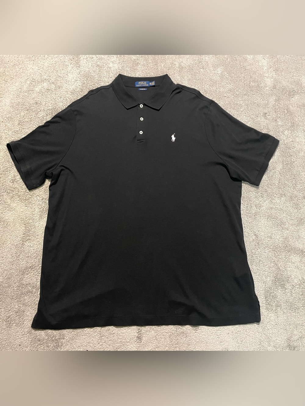 Polo Ralph Lauren Polo Shirt Mens 2XL Black Classic 100% Cotton White Pony